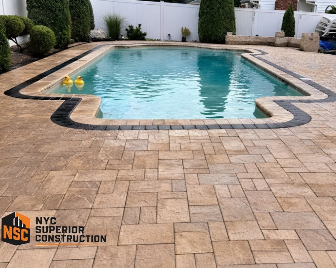 Completed masonry driveway Staten Islandd