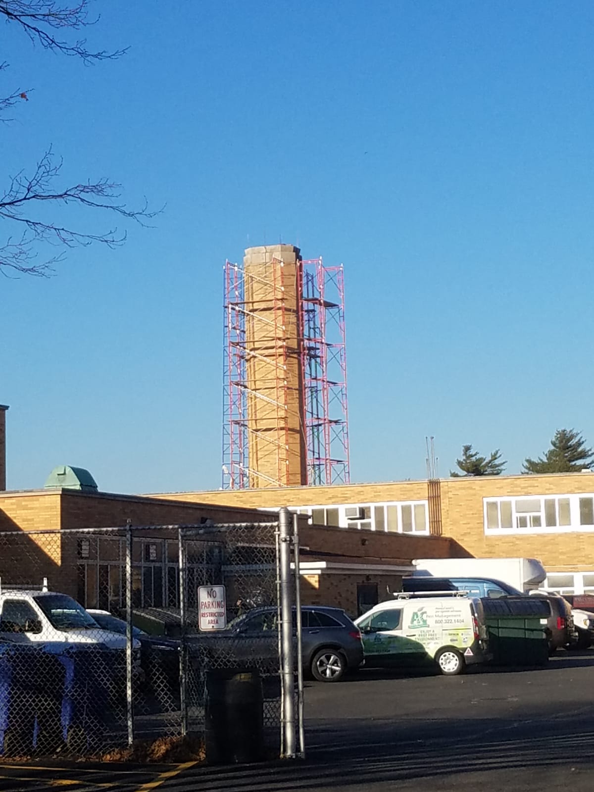 Masonry work on public school building