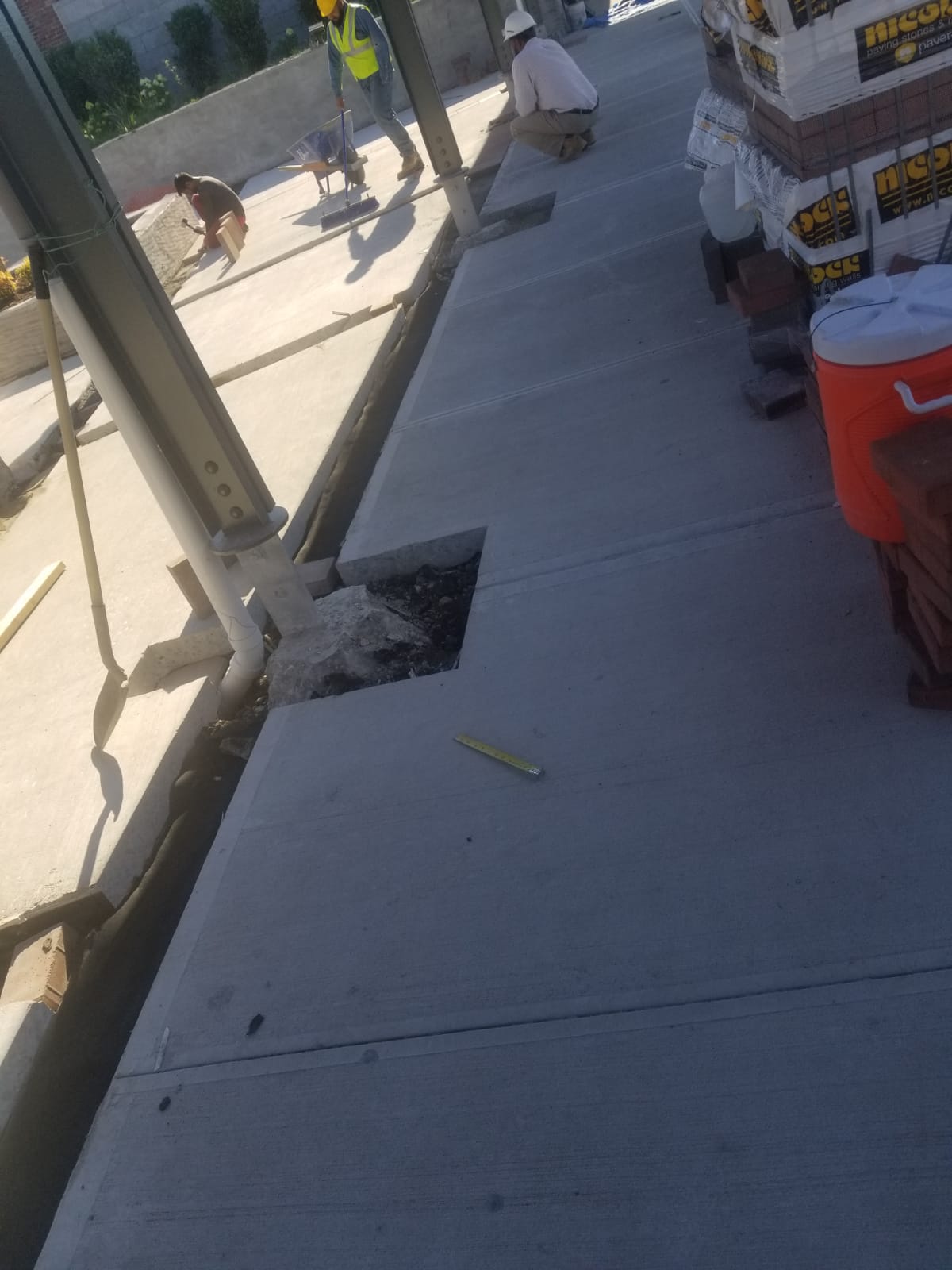 Masonry work on public school building