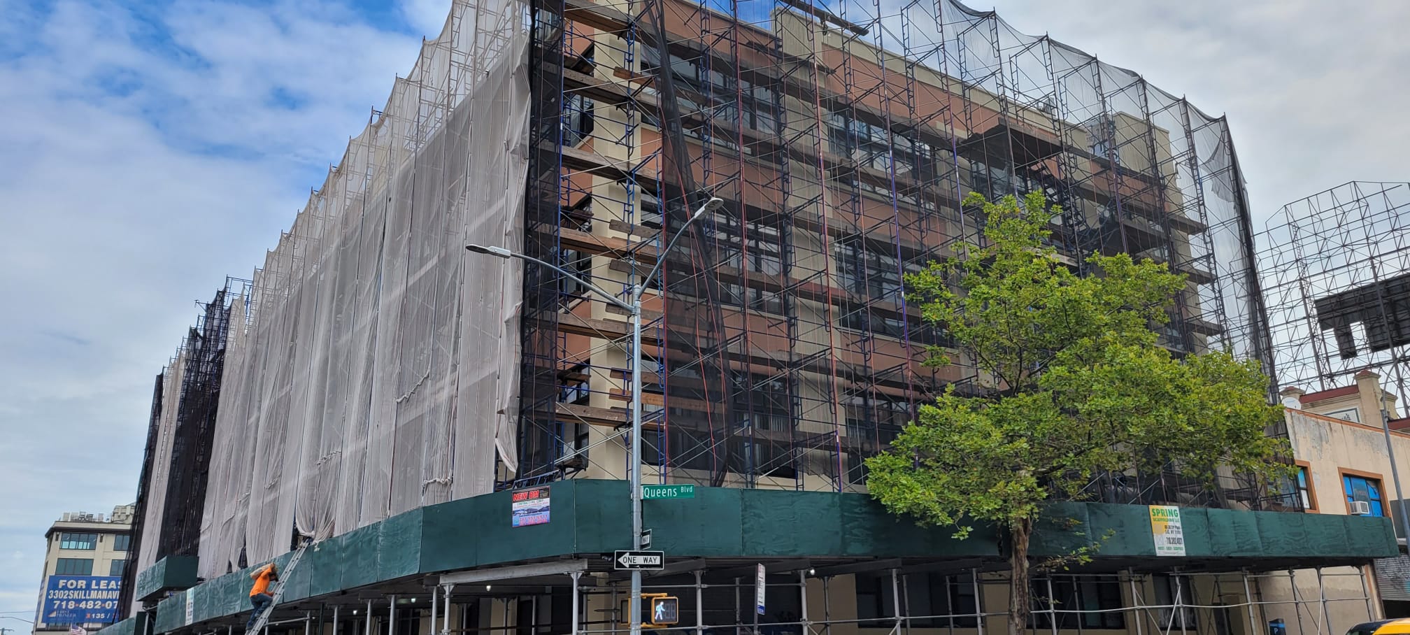 Masonry work on public school building