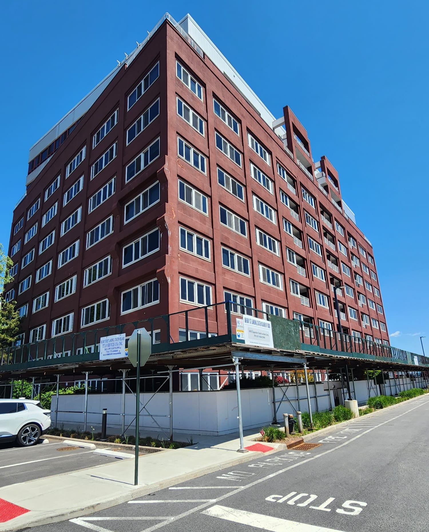 Masonry work on public school building